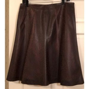 Anne Klein genuine leather laser cut skirt.